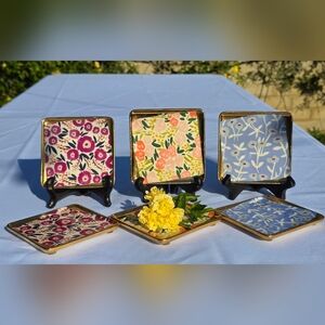 Anthropologie Ceramic Coaster Set (6pc)